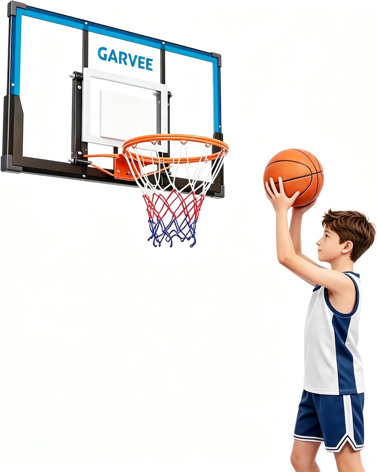 Basketball Hoop - 타클리키 43.3인치 벽걸이형 농구대, 스틸 프레임