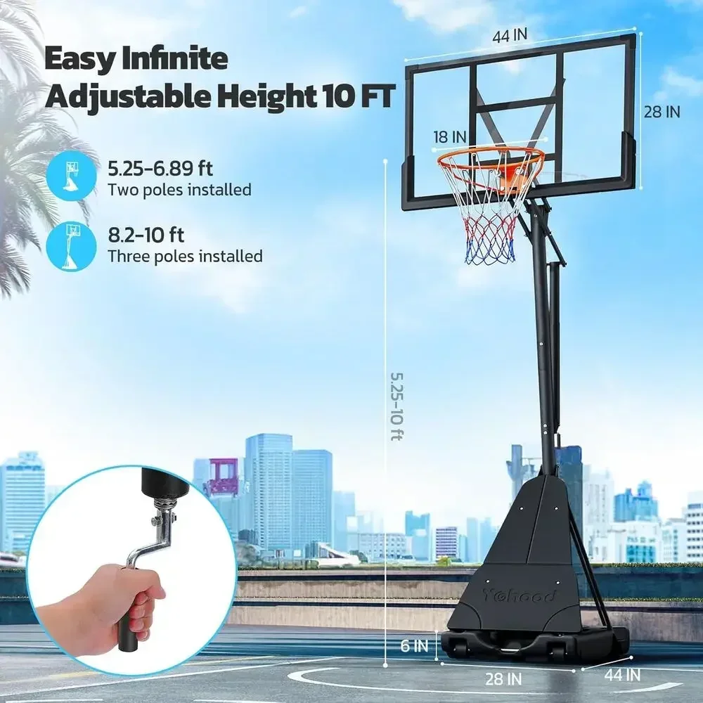 휴대용 야외 농구 골대, 44/48인치 백보드, 코트, - Basketball Hoop 리뷰 및 가격