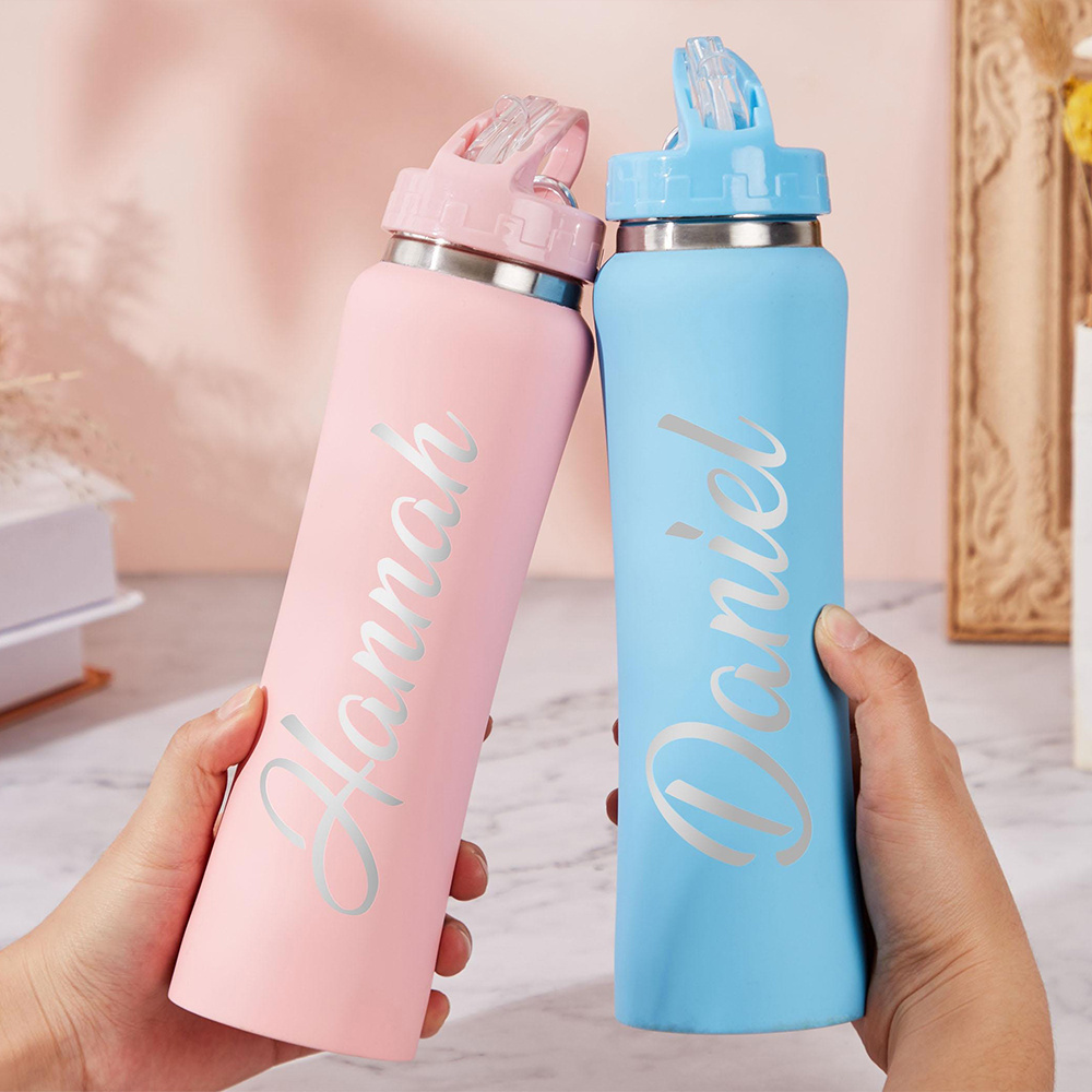 개인 맞춤형 이름이 새겨진 스테인리스 스틸 물병(스트로 - Sports Water Bottle Insulated 리뷰 및 가격