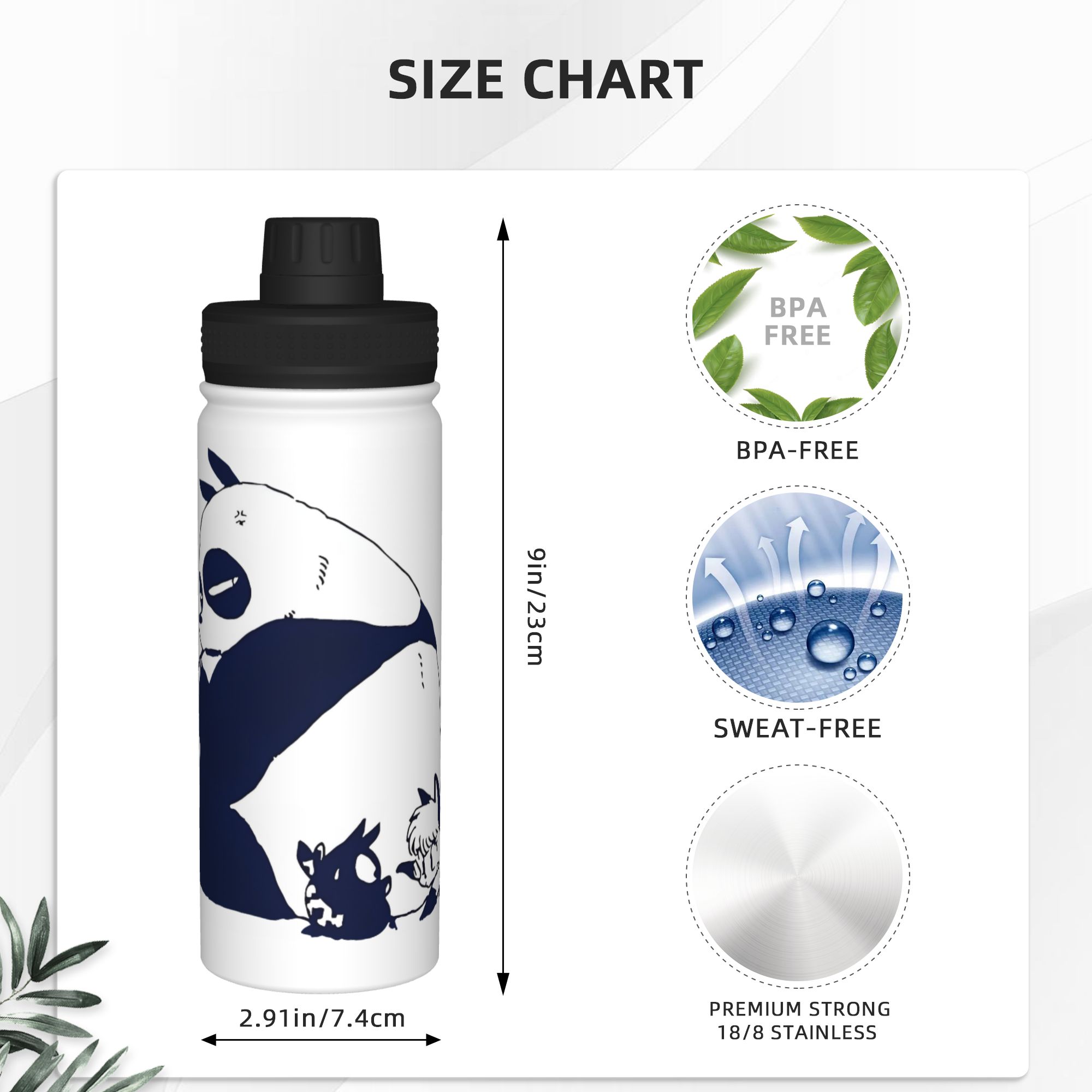 란마 1/2 일본 애니메이션 팬더 디자인 18온스 스포 - Sports Water Bottle Insulated 리뷰 및 가격