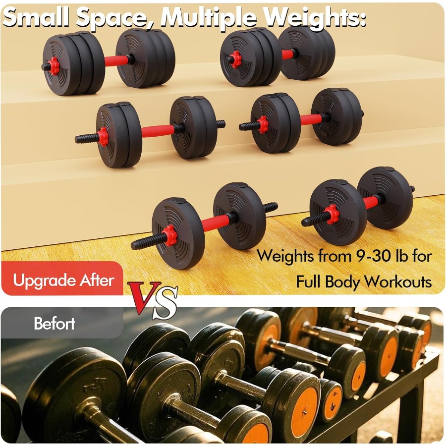 조절 가능한 덤벨 세트, 60파운드 무게의 프리 웨이트 - Dumbbell Set 리뷰 및 가격